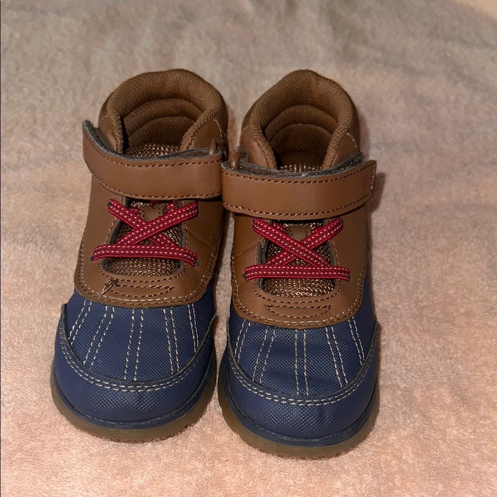 Munchkin Brown and Blue Baby Boots with Soft Soles